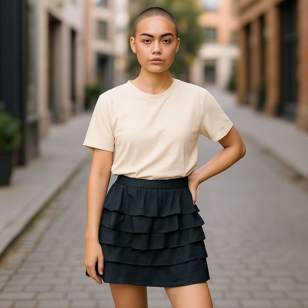 The Limited Black ruffle satin A-line mini skirt flirty whimsical fairy witchy 6 - Picture 2 of 10